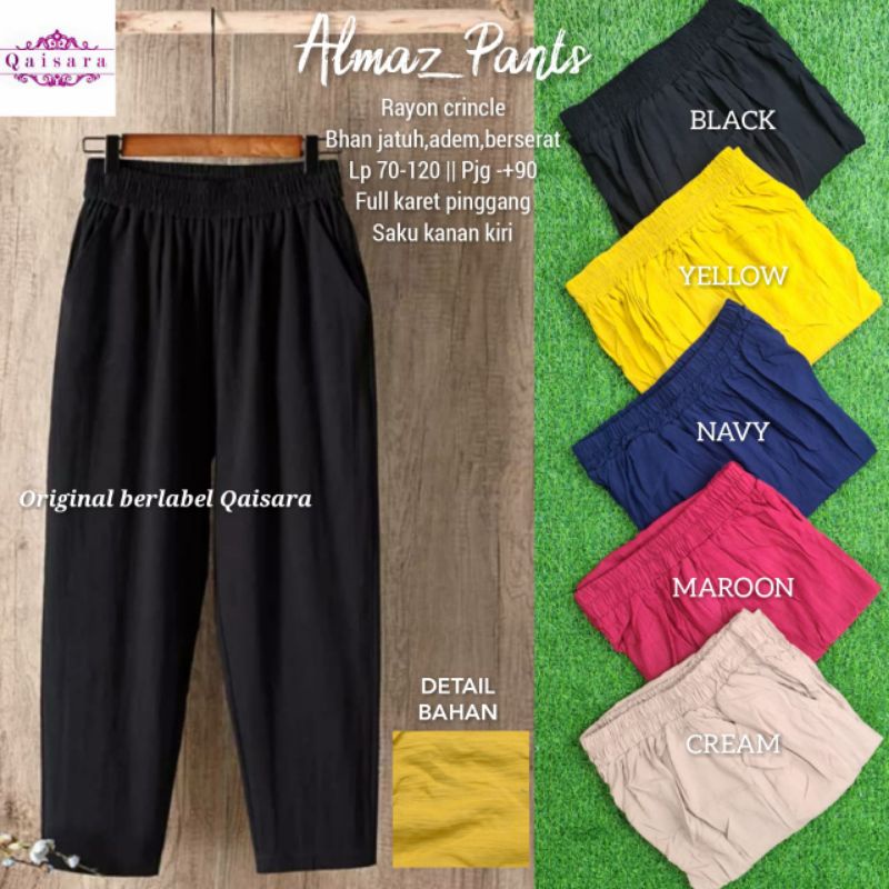 almaz pant celana rayon kekinian by qaisara