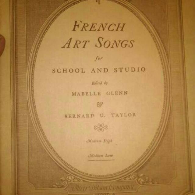 French Art Song for School and Studio by Mabelle Gleen & Bernard U Taylor
