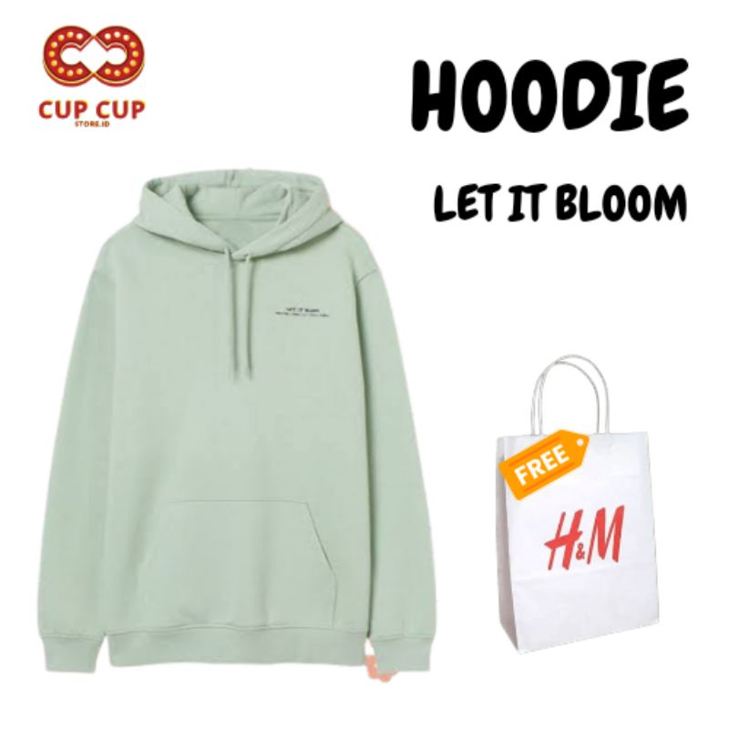 Hoodie H&M let it bloom atasan pria dan wanita