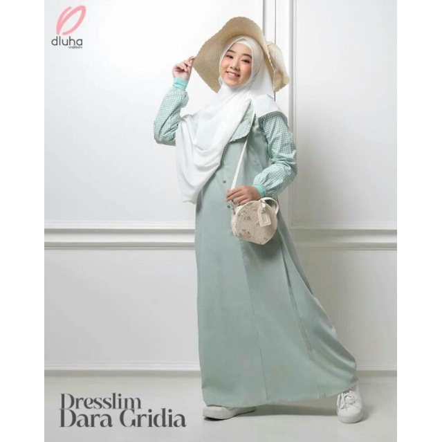 Dresslim Dara Gridia - Dresslim Rabbani - Gamis Rabbani - Gamis Kekinian - Gamis Motif kotak