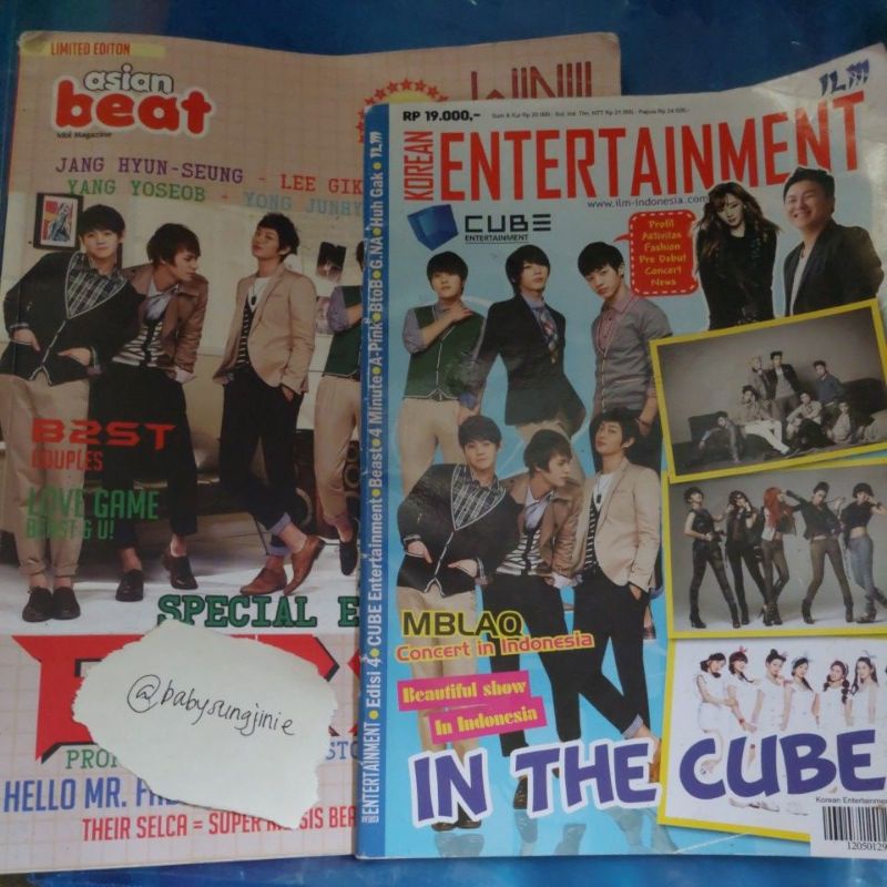 (@babysungjinie) Majalah Lama Kpop Beast dan CUbe Entertaiment 1 set dapat 2 majalah