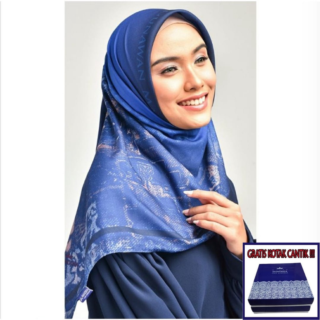 MANDJHA Milan Navy Scarf by Ivan Gunawan - Original Hijab