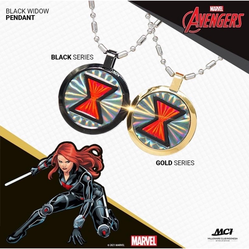 Kalung Kesehatan / Black Widow Pendant Mci / Marvel / Pendant Black Widow