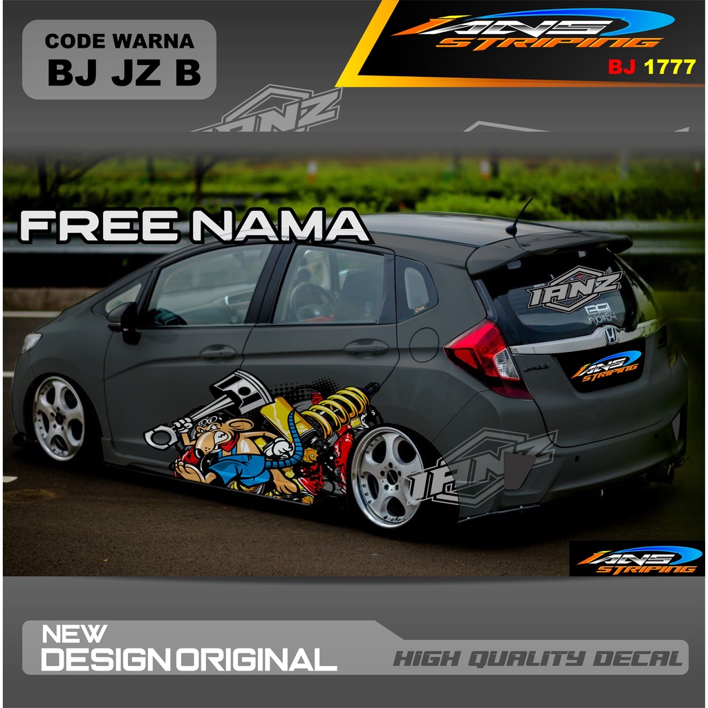 DECAL STIKER ANIMASI TIKUS  MOBIL HONDA JAZZ  AYLA AGYA AVANZA SWIFT YARIS / STIKER MOBIL DECAL MOBIL / STIKER VARIASI MOBIL AGYA AYLA JAZZ SITI CITY / DECAL STIKER MOBIL