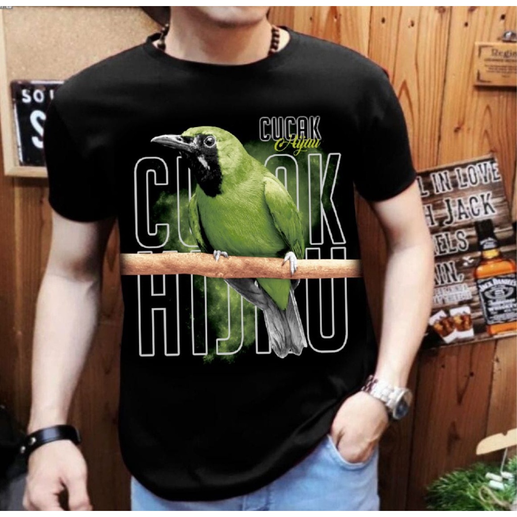 Shalch Trendy / Baju Laki-Laki / Kaos Distro Pria Keren Motif Burung Cucak Ijo CC 01