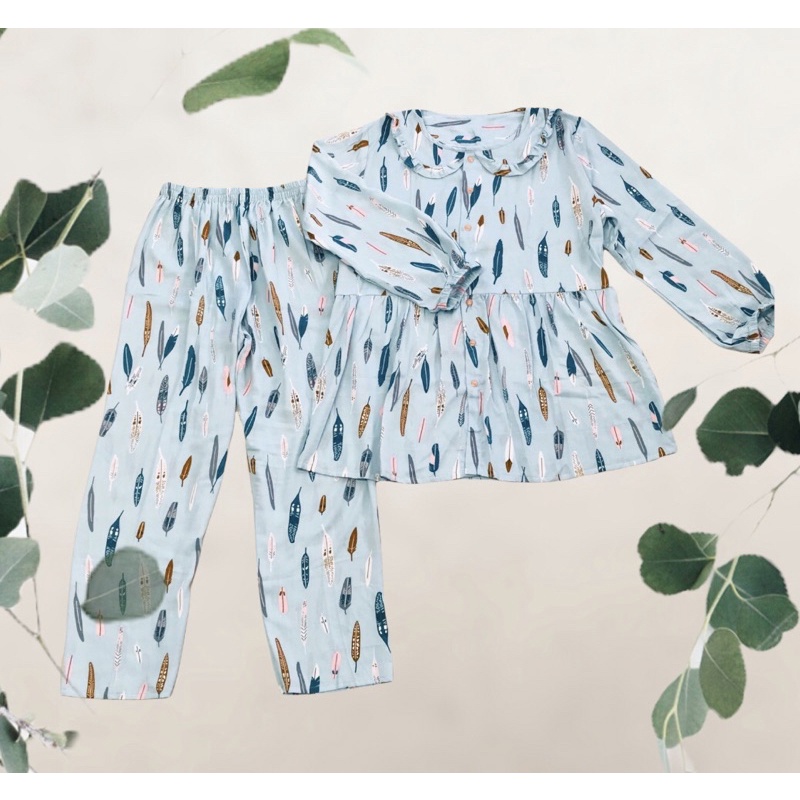 Paket usaha - One Set Piyama Ruffle Rempel Rayon Viscose