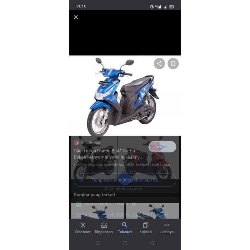 reflektor depan beat karbu lama