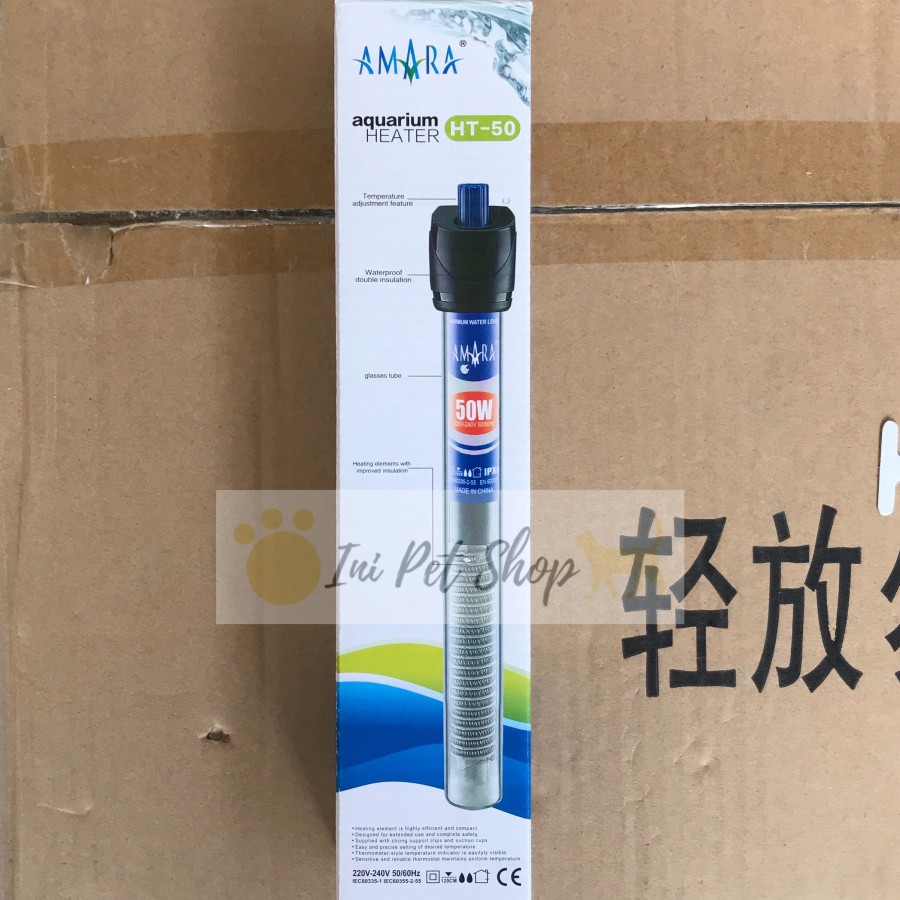 Amara Aquarium Heater HT-50 | Penghangat Aquarium Amara 50 Watt