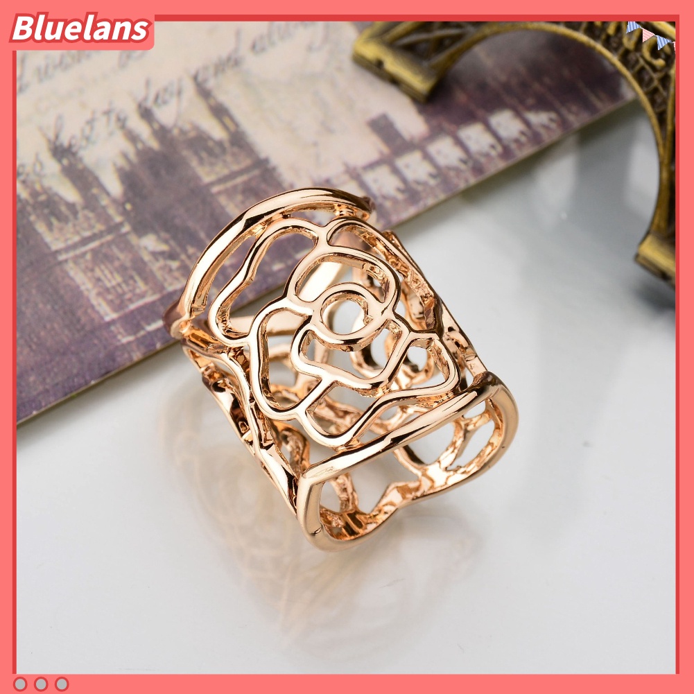 Bluelans Fashion Women Openwork Carved Rose Pattern Scarf Ring Buckle Shawl Clip Jewelry