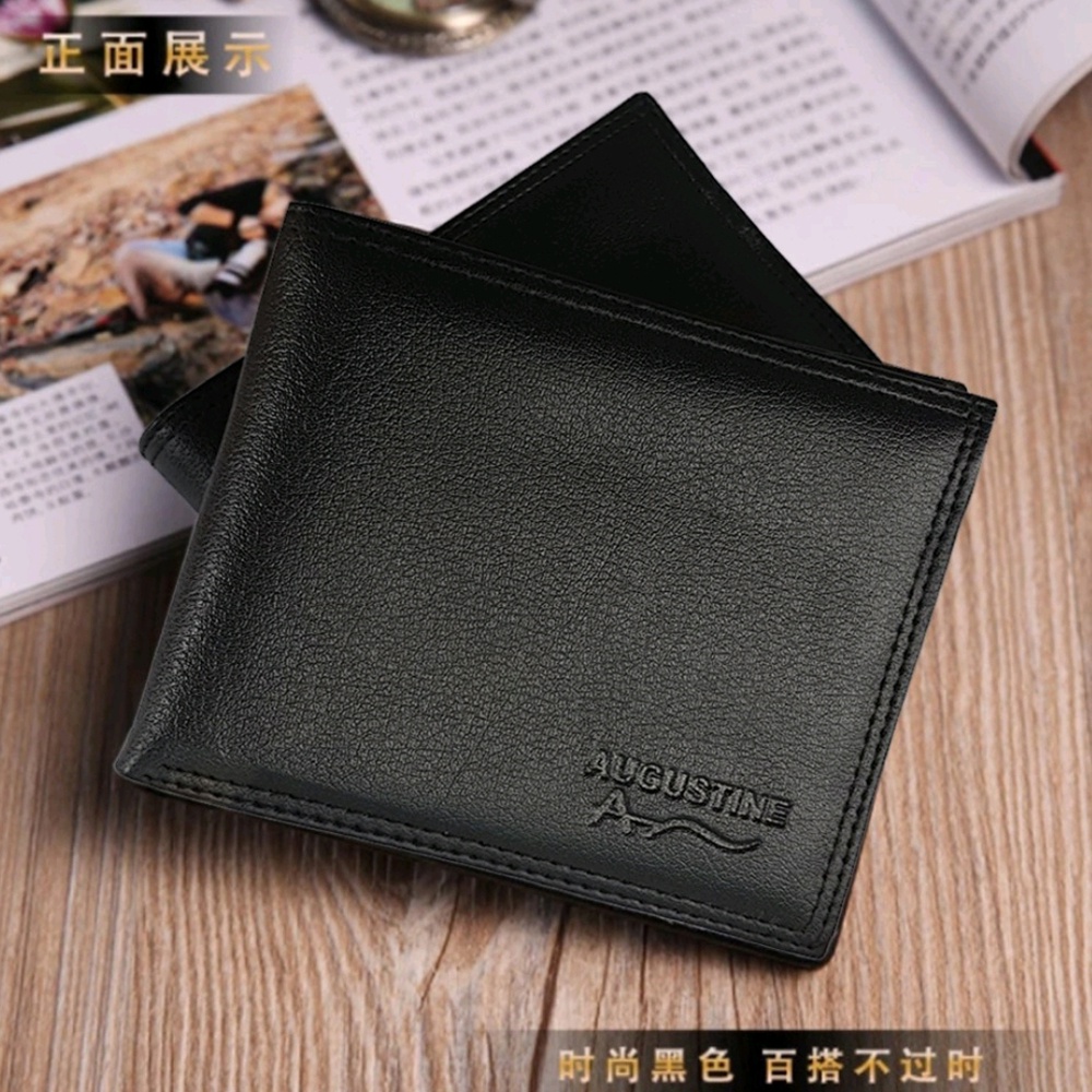 Dompet Pria Pendek Ag550 Model Lipat Dua Dompet Kulit Pu Leather Wallet Size 5inch