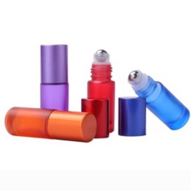 Botol Kaca Roll On 5ml Frosted Doff TEBAL Essential Oil Parfum Parfume Thick Bottle Roller Colorfull