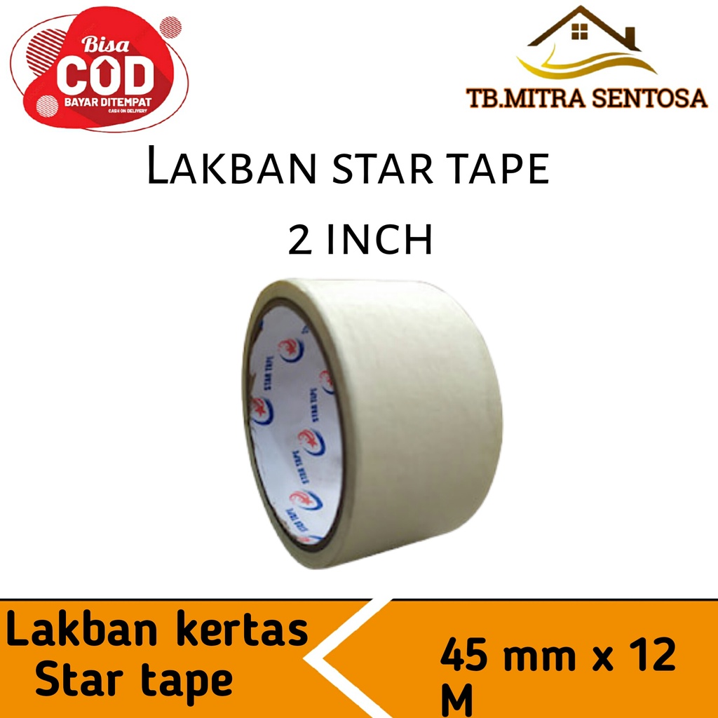 

Lakban kertas star tape masking tape solasi solatip selotip paper 2 inch berkualitas