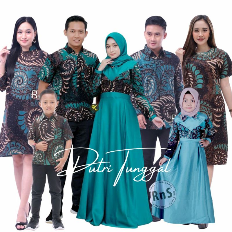 [FREE HIJAB] batik couple keluarga sarimbit batik modern terbaru motif puser ijo