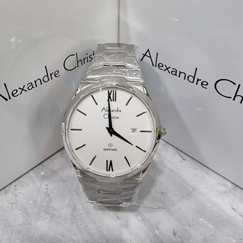 jam tangan pria original ALEXANDRE CHRISTIE AC8542MD SILVER