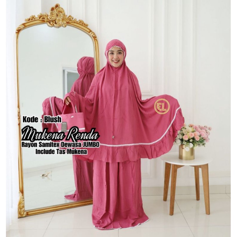 mukena polos renda by elzhaf