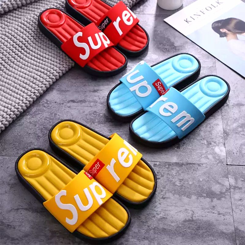 Sandal Karet Pria Wanita Sup-rem / Sandal Karet Super Kekinian