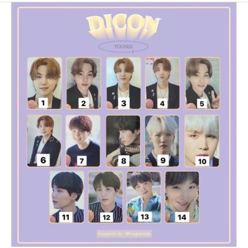 photocard BTS SUGA DICON