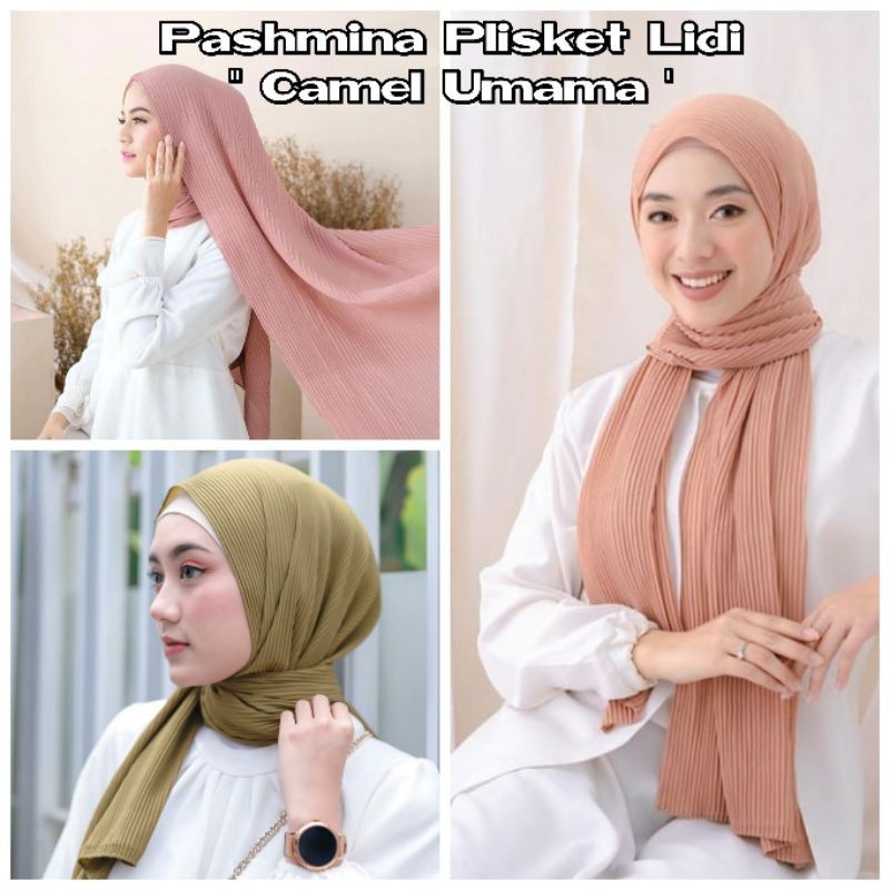 UMAMA CAMEL PASHMINA PLISKET LIDI FULL