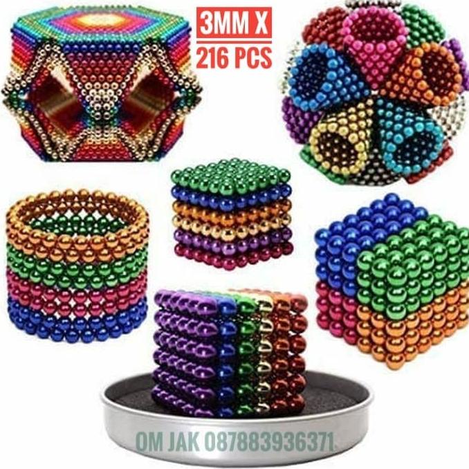 Bola Magnet Warna / Magnetic Ball / Magnet Ball 216Pcs 3Mm