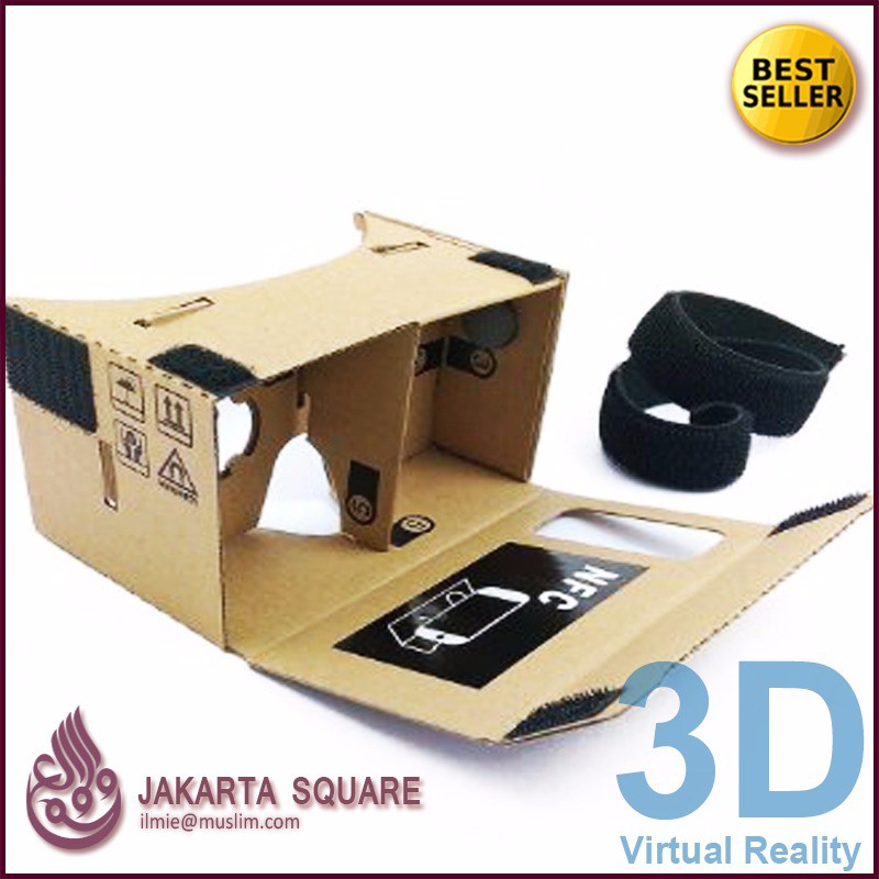 Google Cardboard + Tali Head Strap Lengkap 3D VR