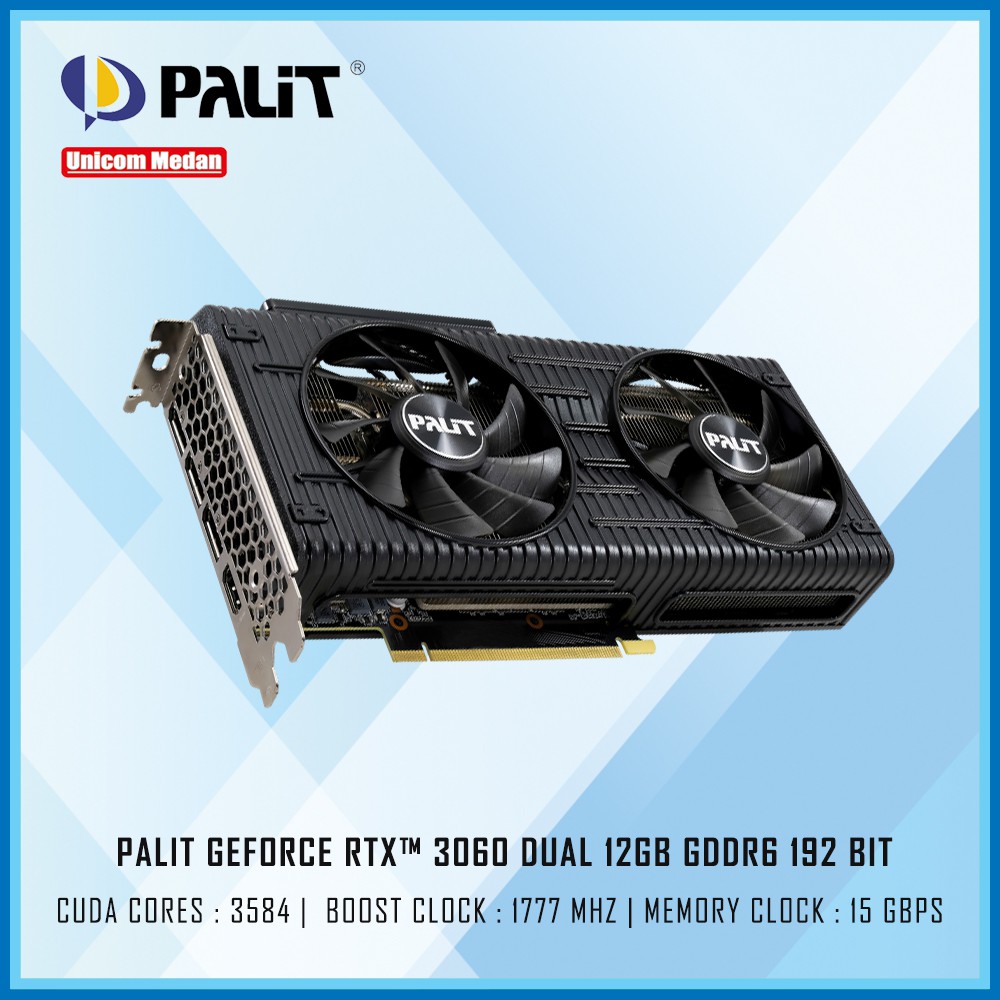 VGA PALIT GeForce RTX3060 RTX 3060 Dual 12G GARANSI RESMI 3 TAHUN