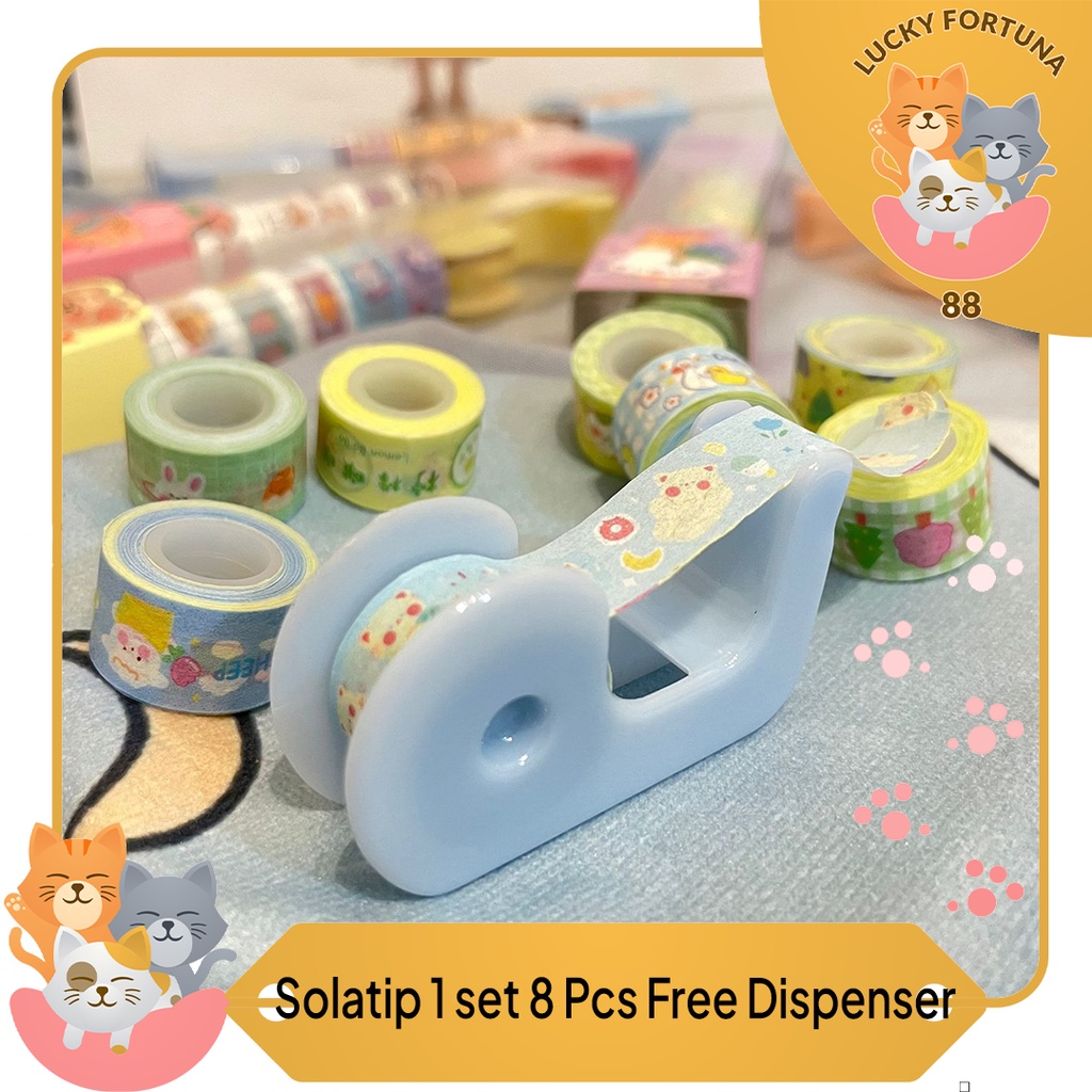 

[Luckyfortuna88] Paket solatip 1 set 8 pcs free Dispenser Solatip gambar lucu murah 1 set murah Lucu murah Kualitas Bagus