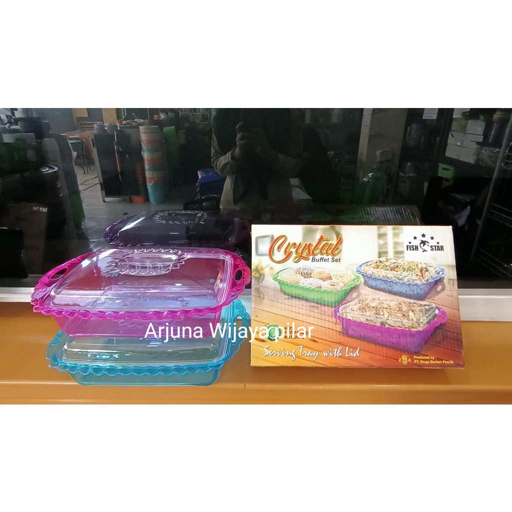 CRYSTAL BUFFET SET / TEMPAT makanan Serbaguna bahan kaca