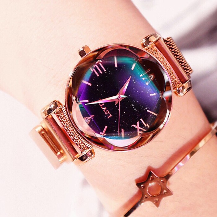 Jam Tangan Wanita Starry Watch Magnetic Original LSVTR + Free Gelang
