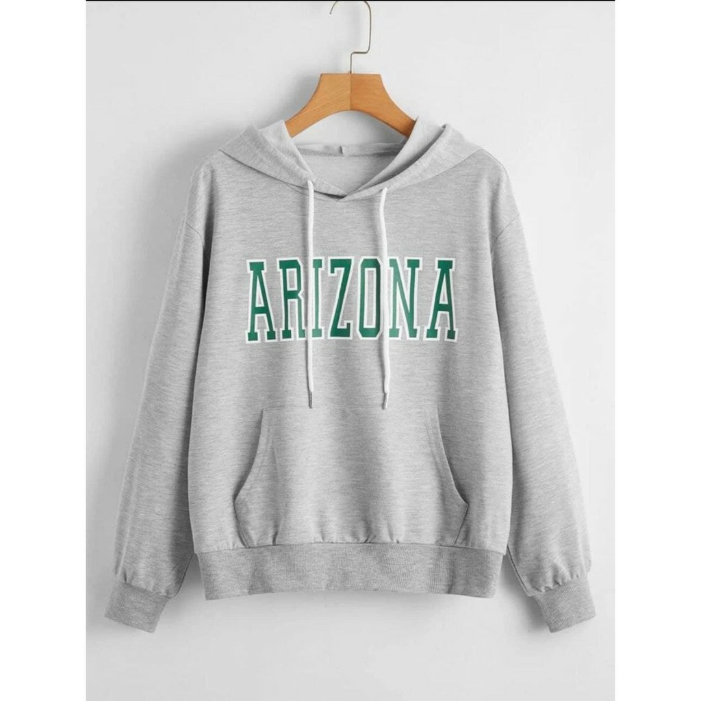 HOODIE UNISEX ARIZONA GREY JUMPER KOREAN STYLE