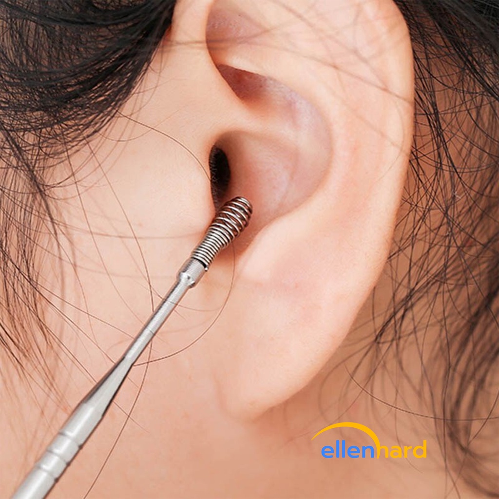 Pembersih Telinga 7 Pcs Set Korek Kuping Spiral Besi Stainless Steeel Ear Wax Removal