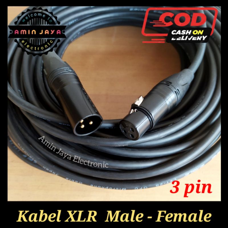 Kabel jack xlr male to female jack canon male to female kabel canare 10 meter