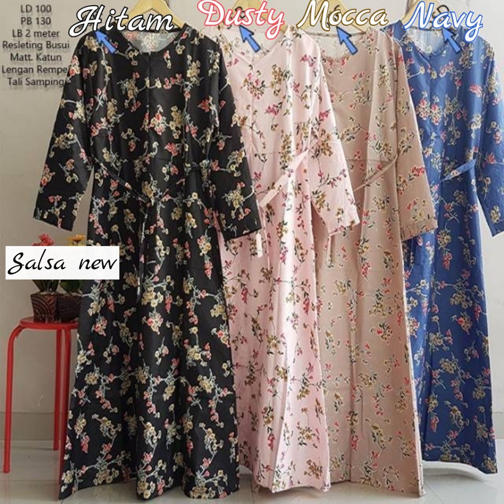 [ katalog 2 ] GAMIS KATUN MOTIF MONALISA BUSUI - Gamis katun umbrella motif trendy