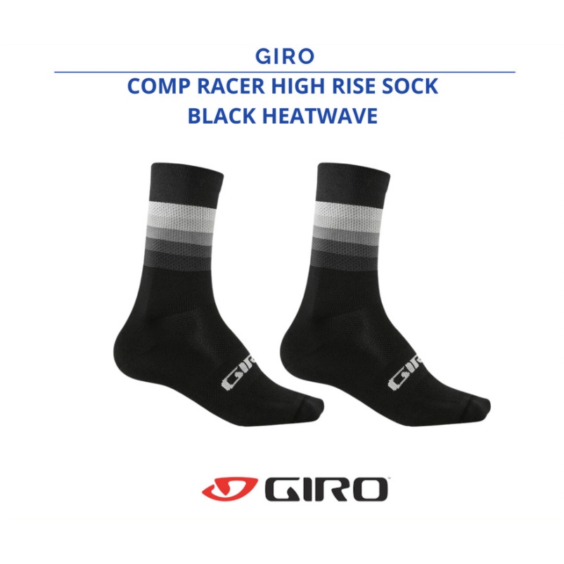 KAOS KAKI SEPEDA CYCLING SOCKS GIRO GA COMP HIGH RISE BLACK HEATWAVE