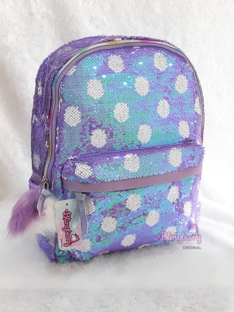 Tas Sekolah Anak SD SMP Ransel Polkadot Sequin ransel anak SMP tas sequin anak