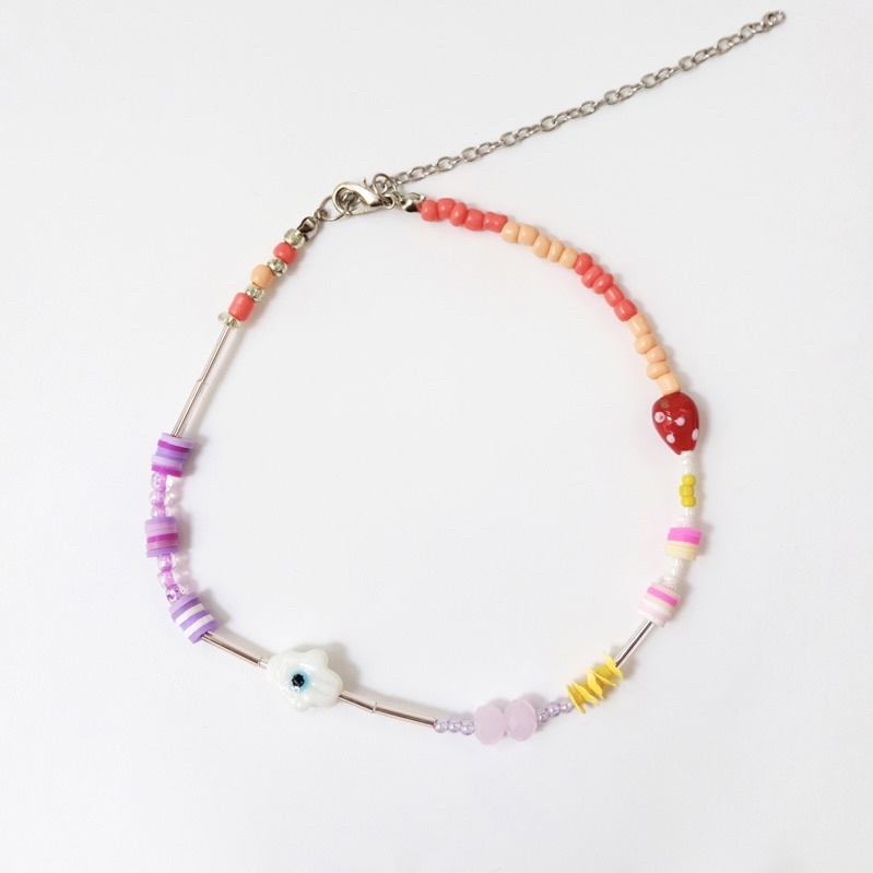 Evil eye colorful beaded choker / beads necklace