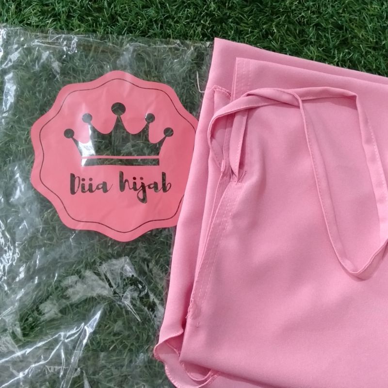 Jilbab Instan Hijab Bergo L Maryam Diamond Cantik Tali Belakang-Dusty Pink