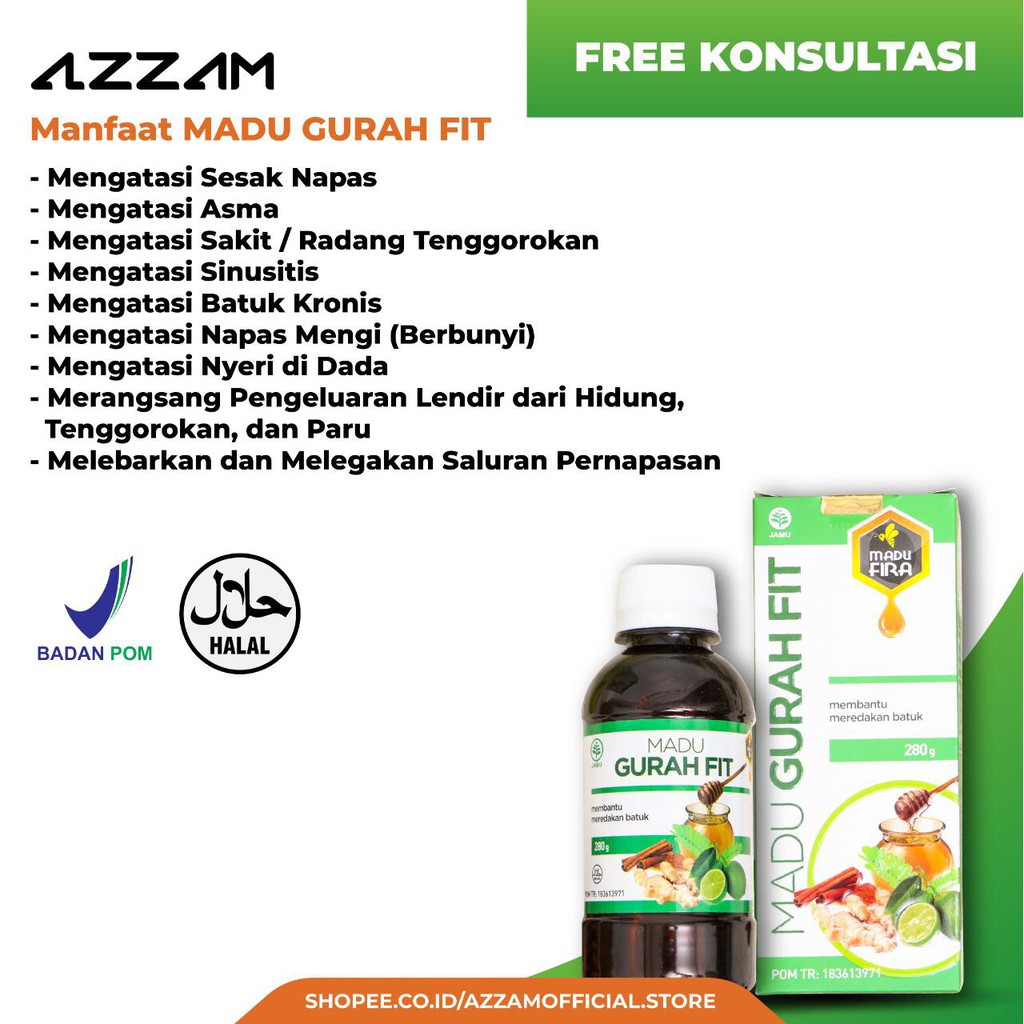Madu Gurah Fit Obat Sesak Nafas Bronkitis Sinusitis Radang Tenggorokan Batuk Menahun dan Asma-1