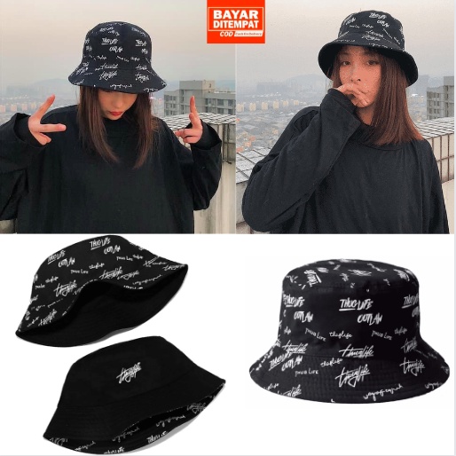 Bucket Hat Thuglife / Bucket Hat Motif Thuglife Korean Style