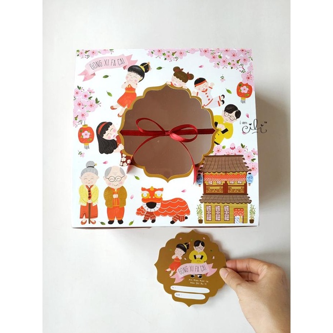 

(DUS 22 IMLEK) kotak kue cny imlek sincia iamcili Free TAG UCAPAN