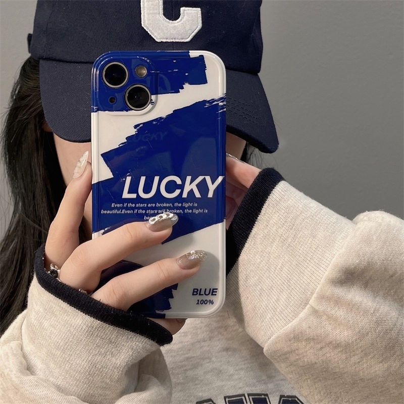 Klein Casing Soft Case Motif Grafitti Biru Untuk iPhone 12 / 13 / 11 Pro Max / X / Xs Max / Xr ikmdc