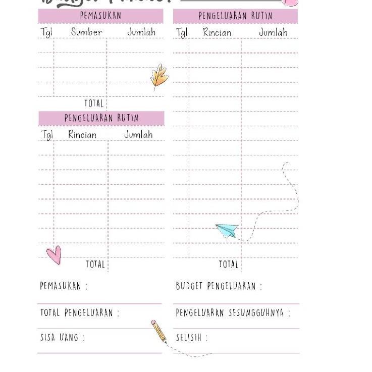

[PROMO ZED92] THE DAYS 1 UANG PLANNER BUDGET PLANNER MEAL DAILY WEEKLY PLANNER Ready Stok
