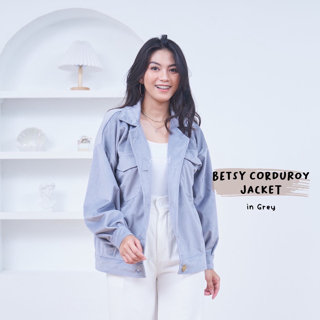 HAICLO Betsy Corduroy Jacket-Grey