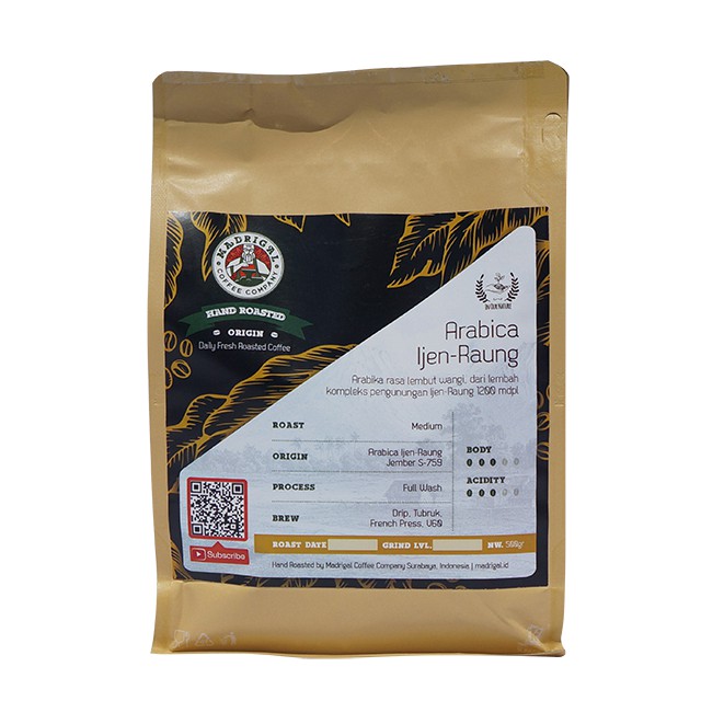 

Kopi Arabica Java Ijen-Raung Clean Taste Medium Roast Madrigal Coffee 1000gr