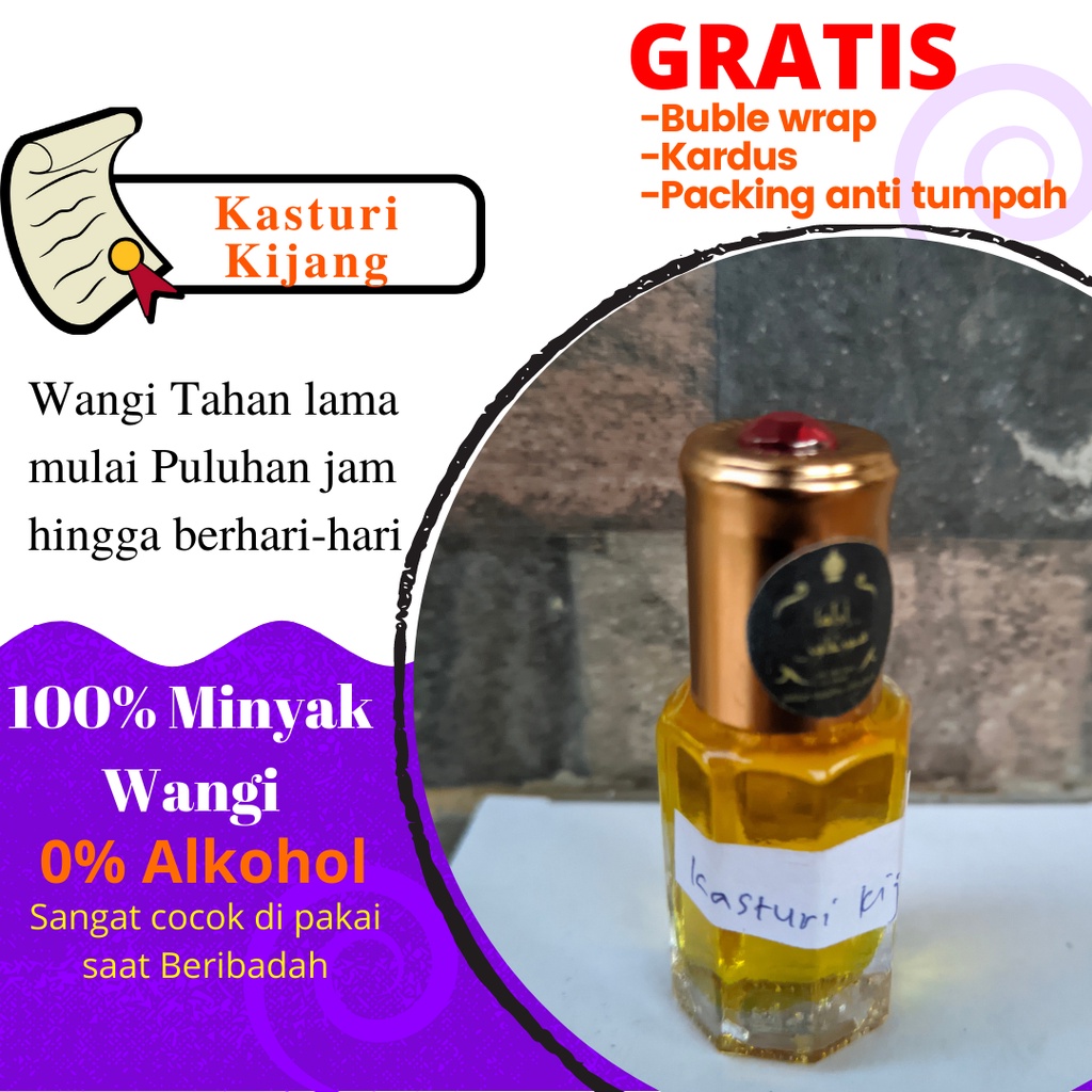 Bibit minyak wangi parfum Kasturi kijang Kasturi jannati Asli original minyak parfum sholat non alko
