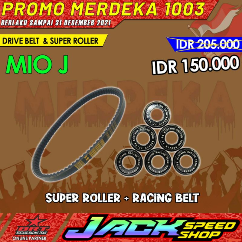 Jual VANBELT +    ROLLER BRT MIO J XRIDE FINO SOUL GT 115 54P UKURAN 7 8 9