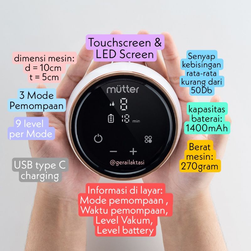 Mutter New Pearl Pompa ASI Dobel Elektrik - Double Electric Breast Pump