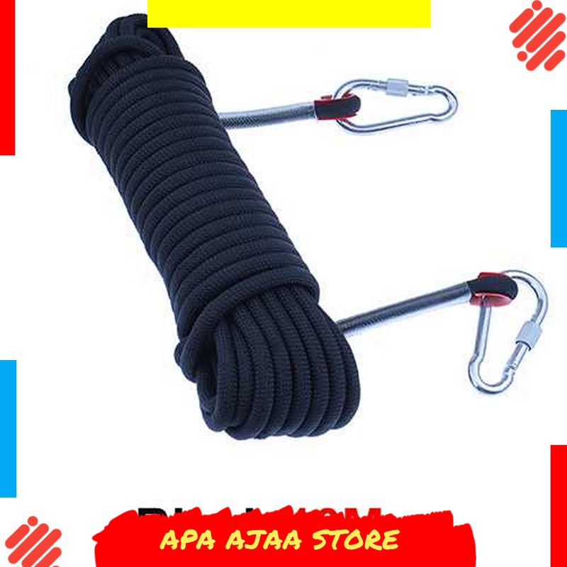 Terbaru ! Tali Paracord Panjang Tebing Climbing Rope 10mm with Steel Buckle - P4