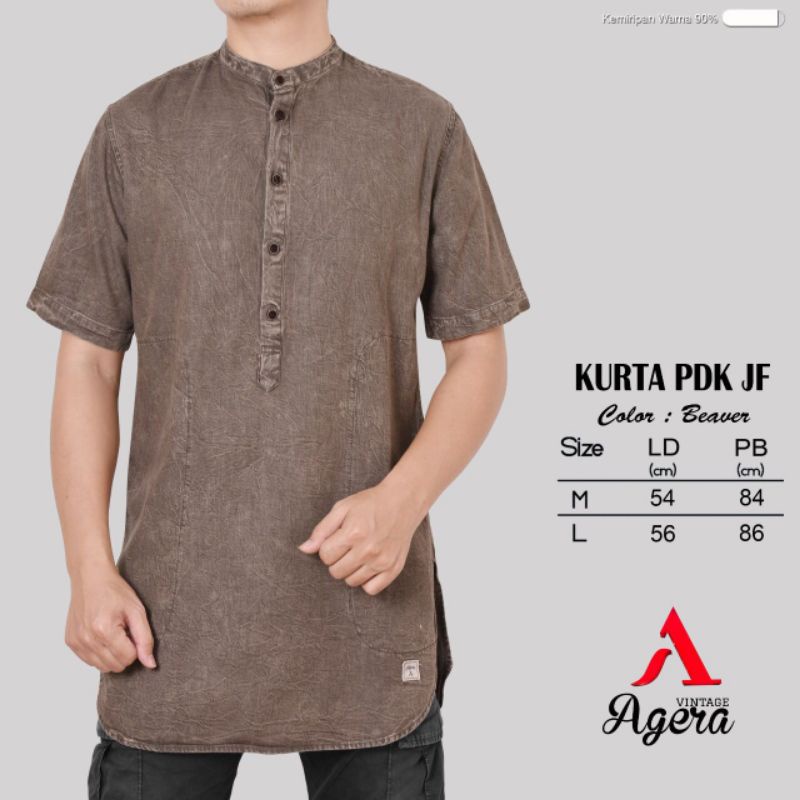 BAJU KURTA KEMEJA KOKO PRIA LENGAN PENDEK COTTON JF DENIM LIMITED ONLY SAJUAK &amp; AGERA VINTAGE