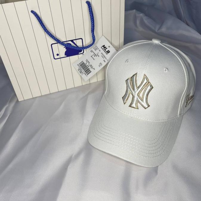100% ORIGINAL TOPI NEW YORK MLB YANKEES baseball CAP HAT FULLSET SET - Putih