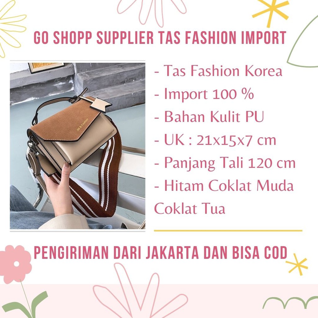 Tas Selempang Wanita Terbaru 2 Tali JM Fashion Bahan Kulit PU Premium - Tas Fashion Korea [SL51]